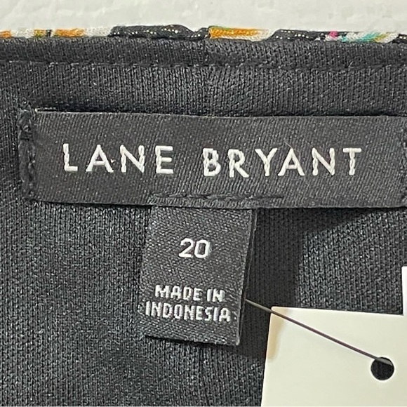 Lane Bryant Illusion Collection V Neck Top Black Botanical Print Size 20 L/S NWT - Picture 14 of 15